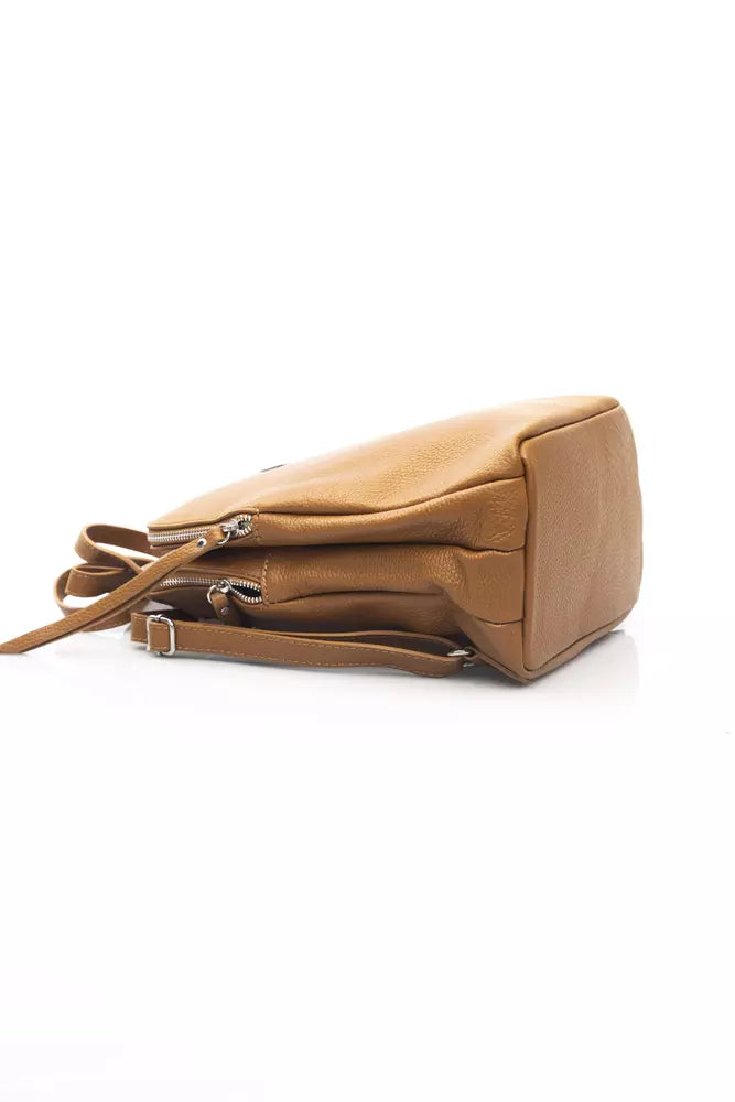 Chic Beige Leather Backpack for Style on the Go