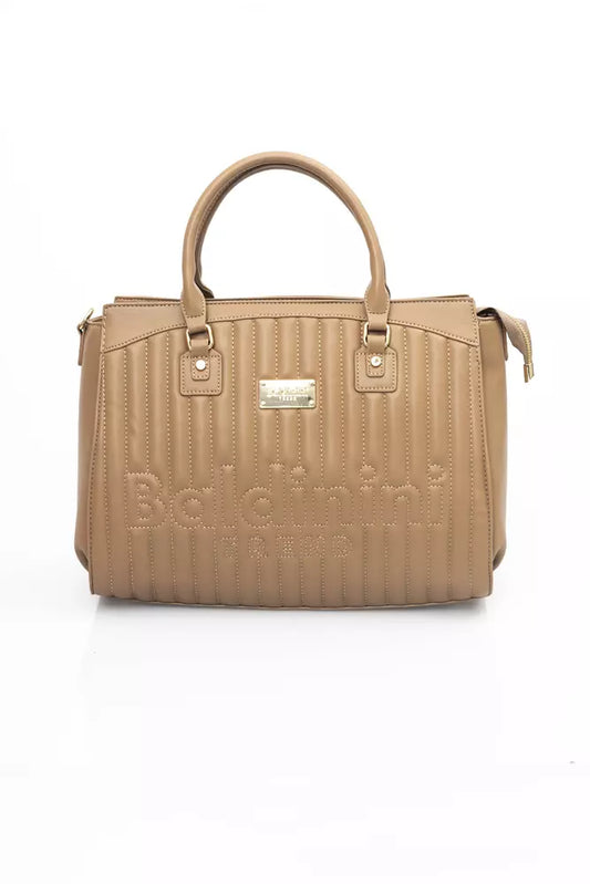 Beige Golden Detail Shoulder Bag