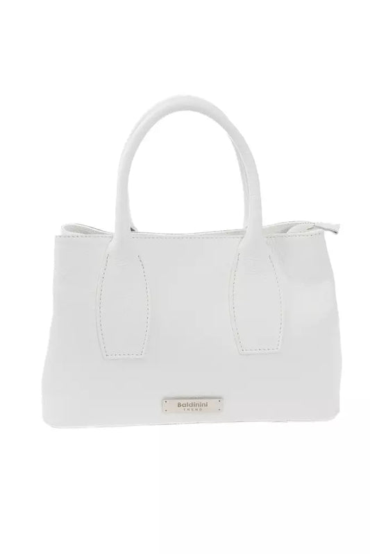 Elegant White Leather Shoulder Bag