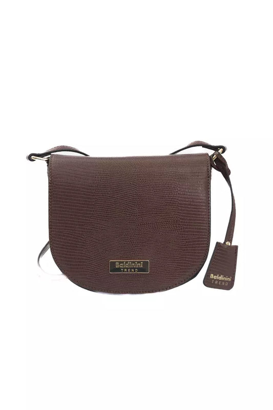 Chic Brown Crossbody Elegance with Golden Accents