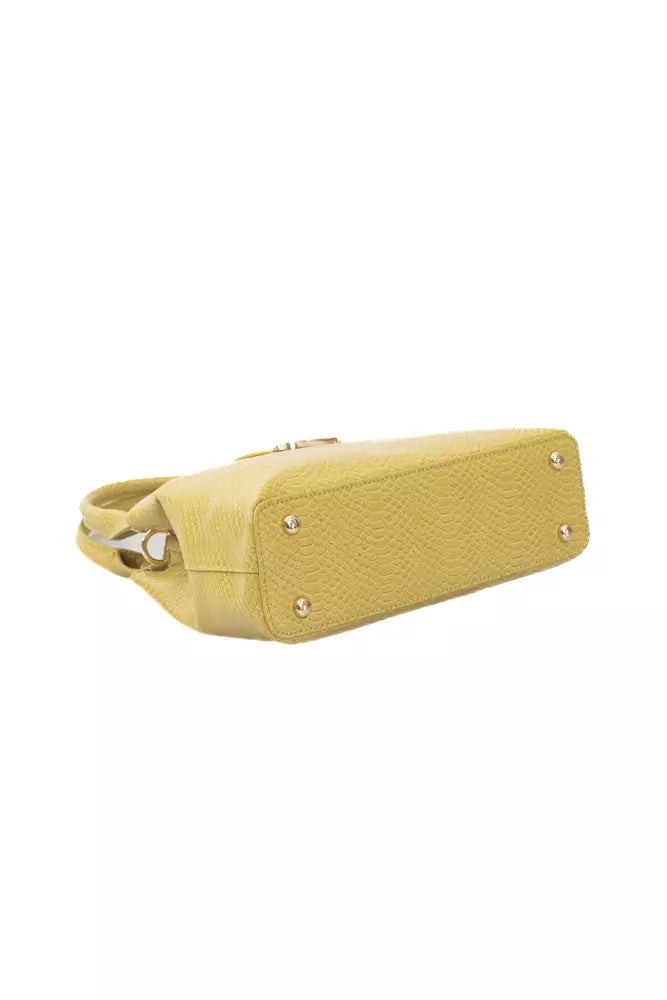 Elegant Yellow Double-Compartment Shoulder Bag