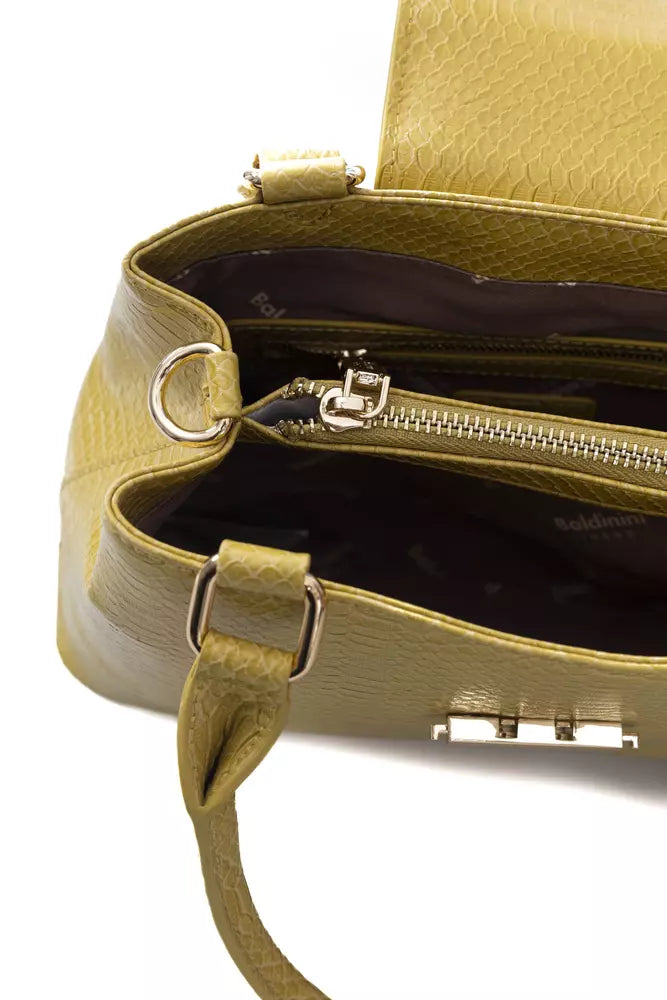 Elegant Yellow Double-Compartment Shoulder Bag