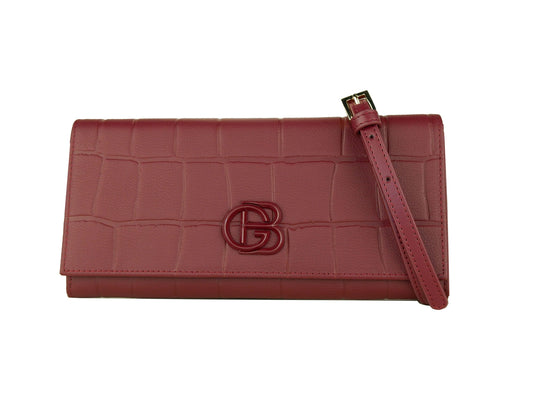 Elegant Burgundy Calfskin Crossbody Bag