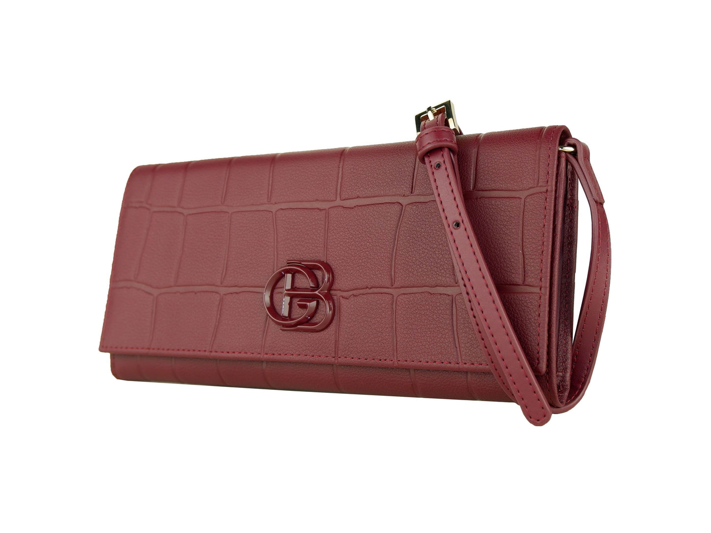 Elegant Burgundy Calfskin Crossbody Bag