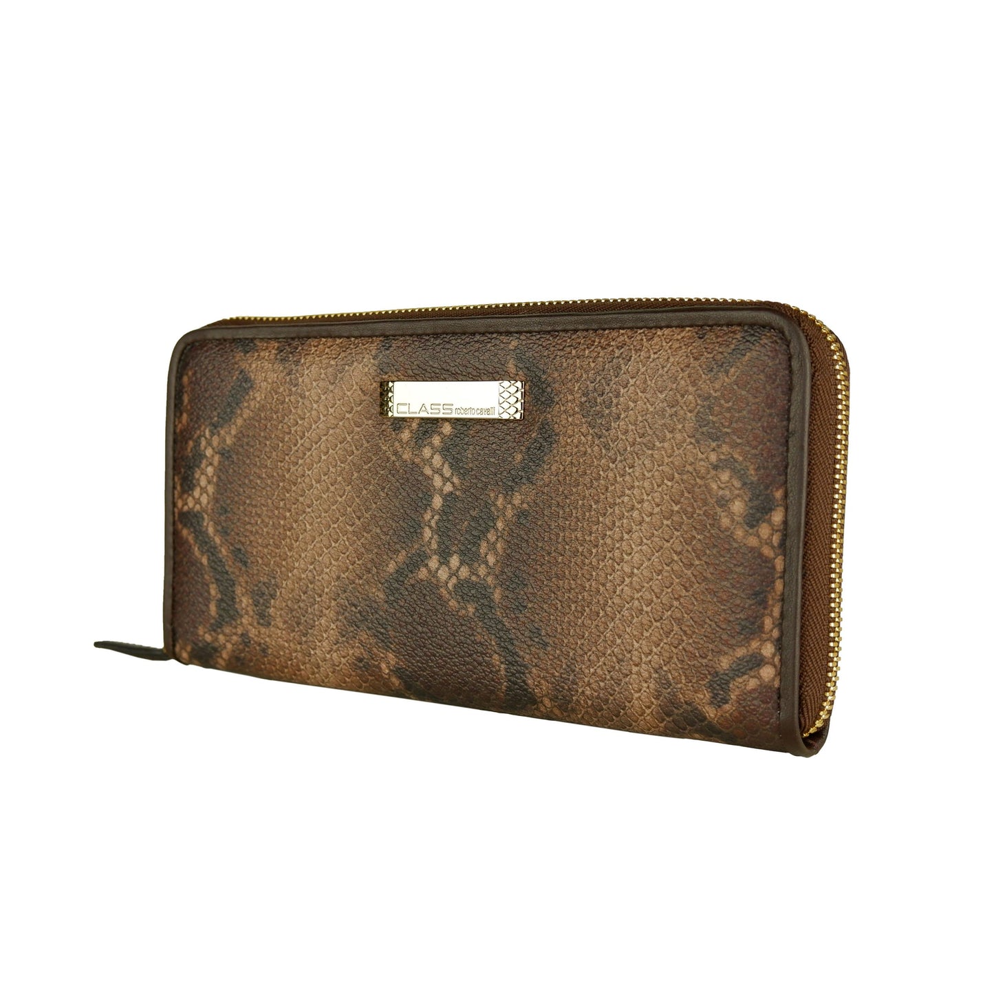 Python Print Calfskin Wallet with Metallic Logo