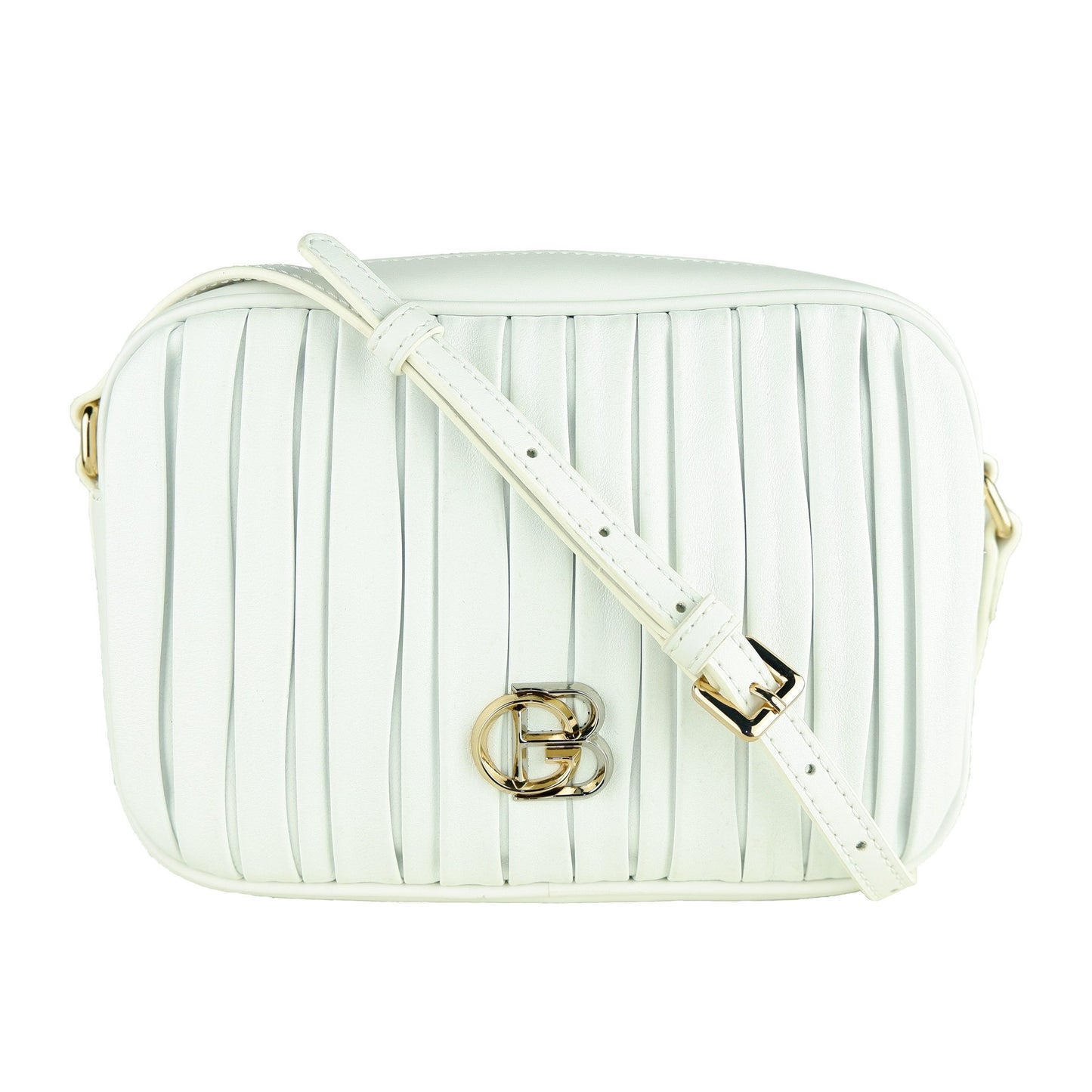 Chic White Calfskin Crossbody Bag