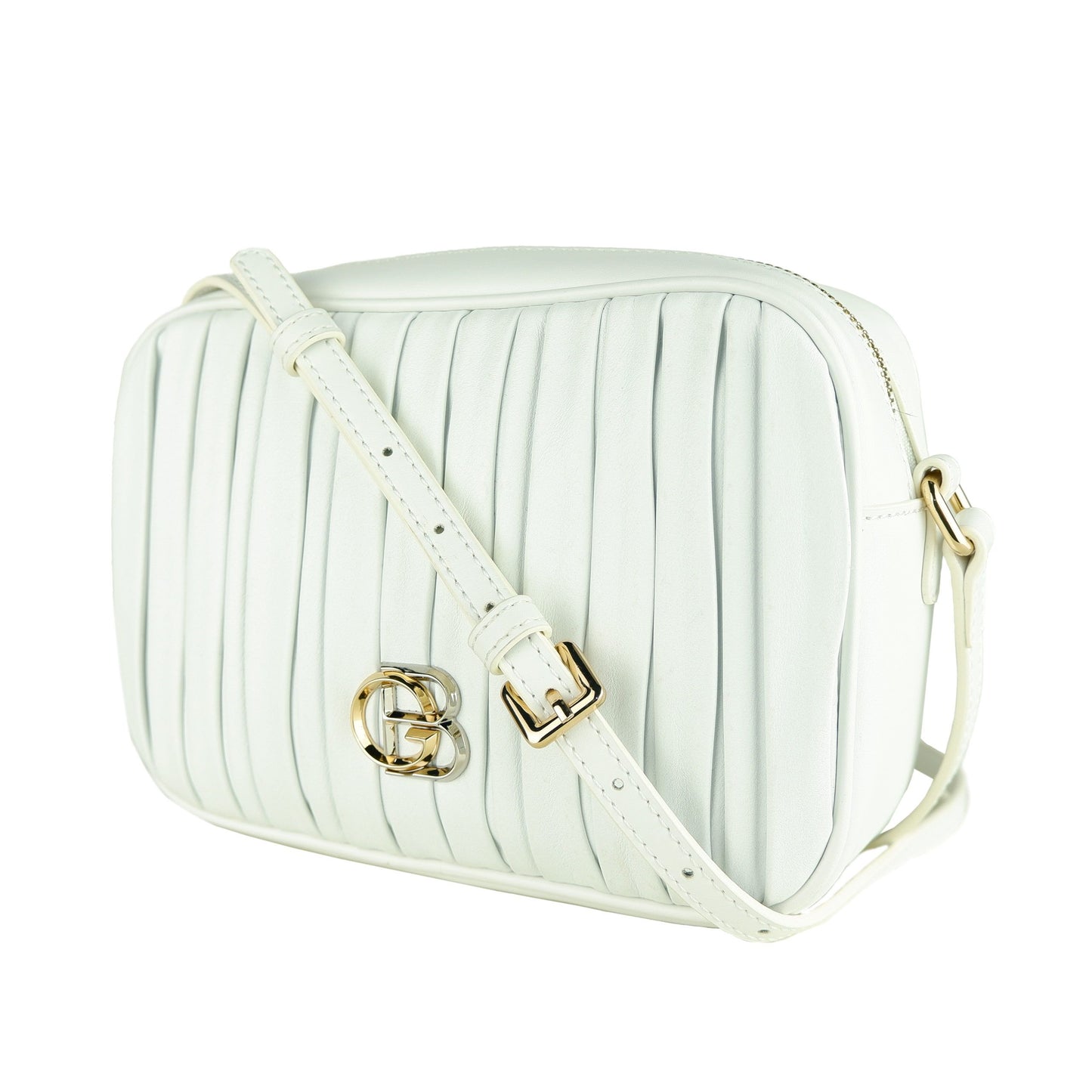 Chic White Calfskin Crossbody Bag