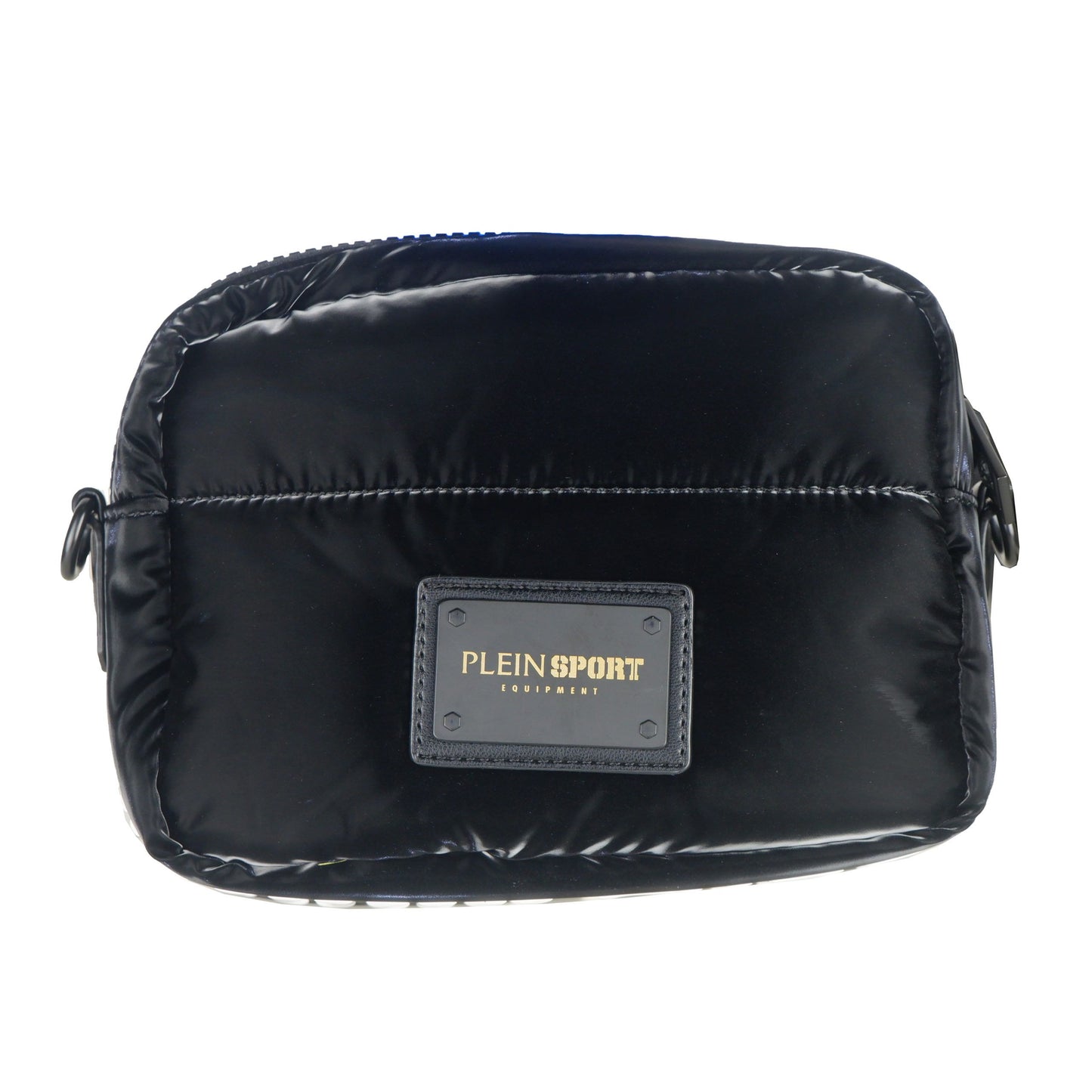 Sleek Black Crossbody Bag with Iconic Logo