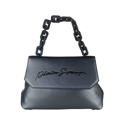 Sleek Black Sports Handbag with Logo