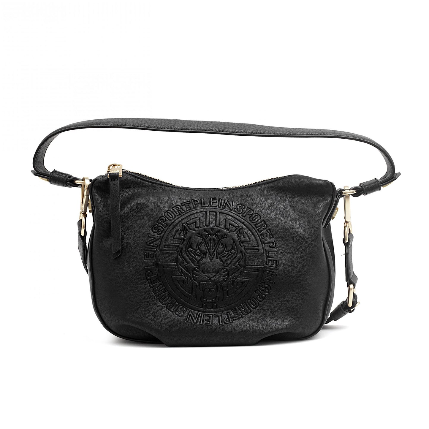 Sleek Black Zip Shoulder Bag