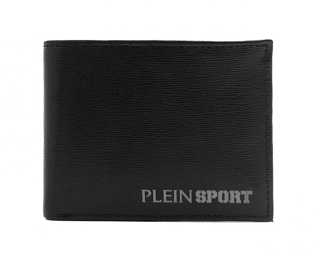 Sleek Black Wallet with Embossed Logo