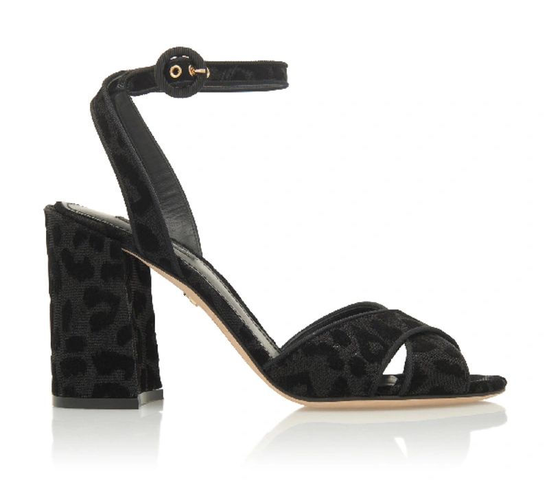 Elegant Leopard Print Ankle-Strap Sandals