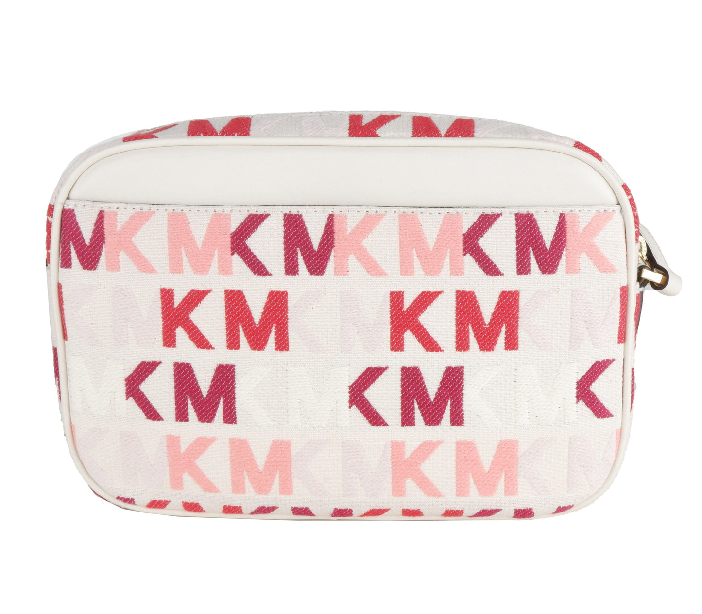 Chic White Crossbody Bag with Pink & Red Accents