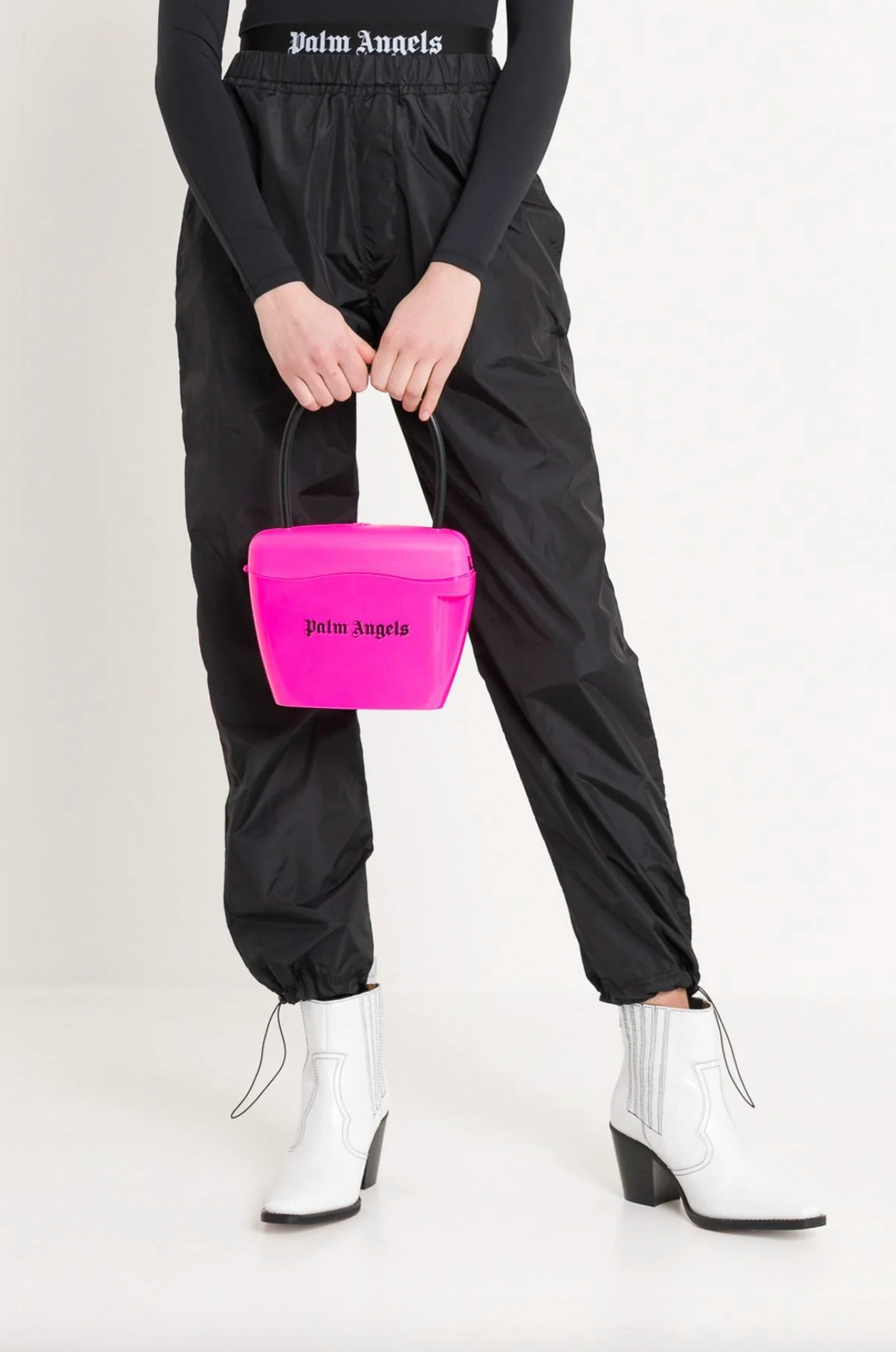 Electric Pink Padlock Statement Bag with Strap