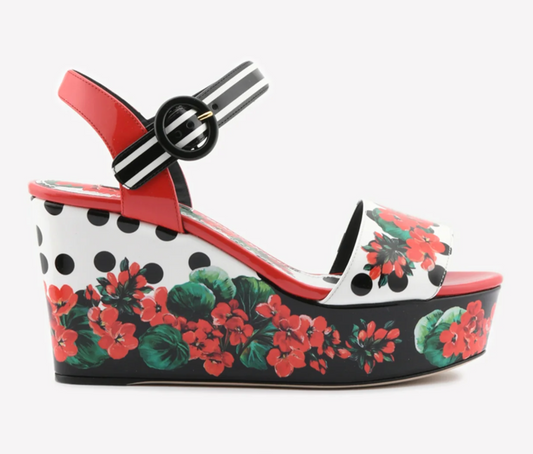 Floral Painted Leather Sandals