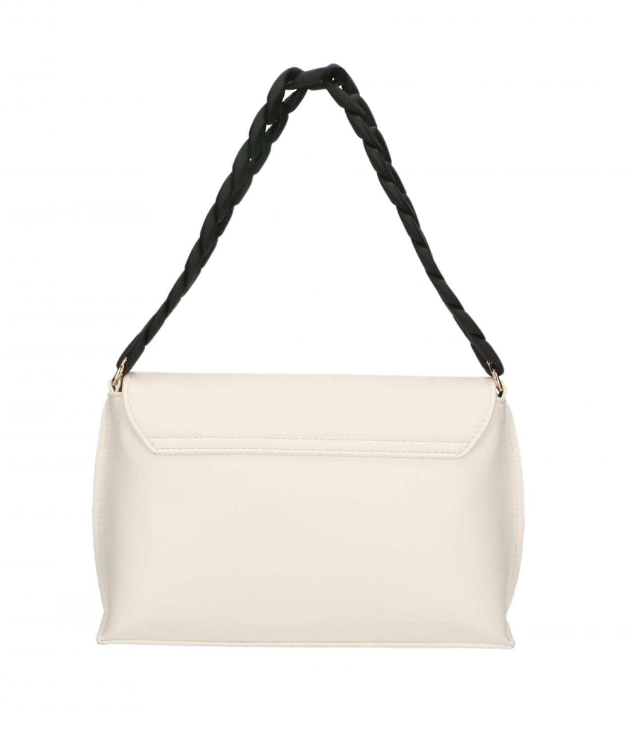 Chic White Crossbody Flap Bag with Logo Detail