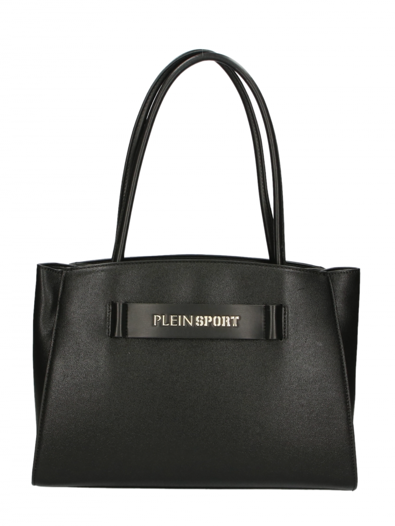 Sleek Black Three-Compartment Tote Bag