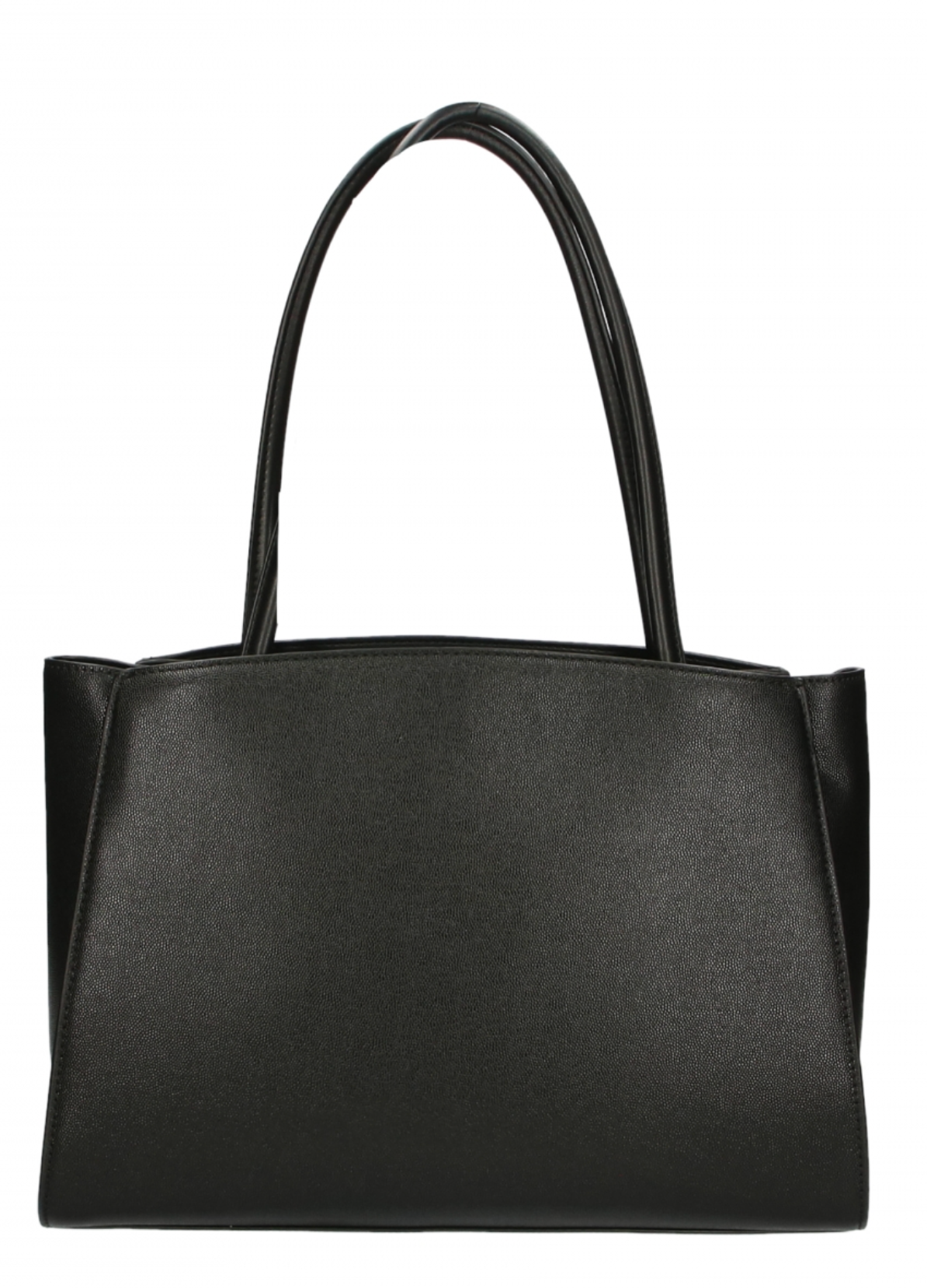 Sleek Black Three-Compartment Tote Bag