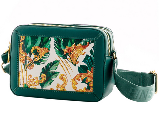 Chic Green Double Zip Crossbody Bag