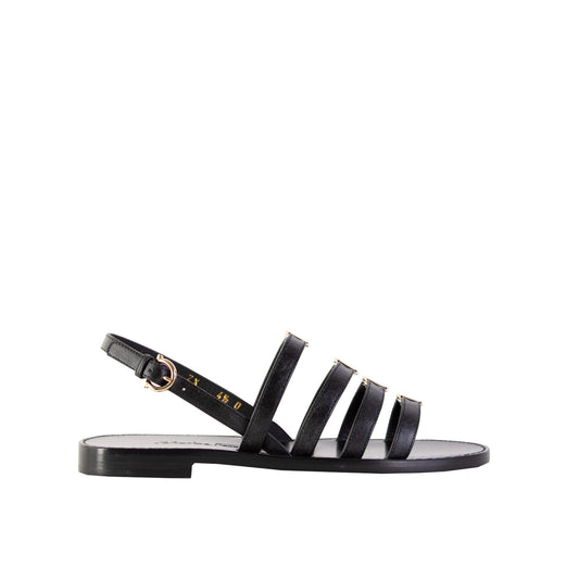 Black Leather Galilee Sandals