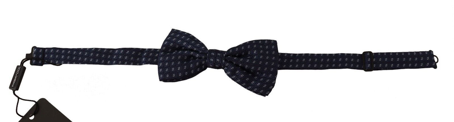 Elegant Dark Blue Silk Bow Tie