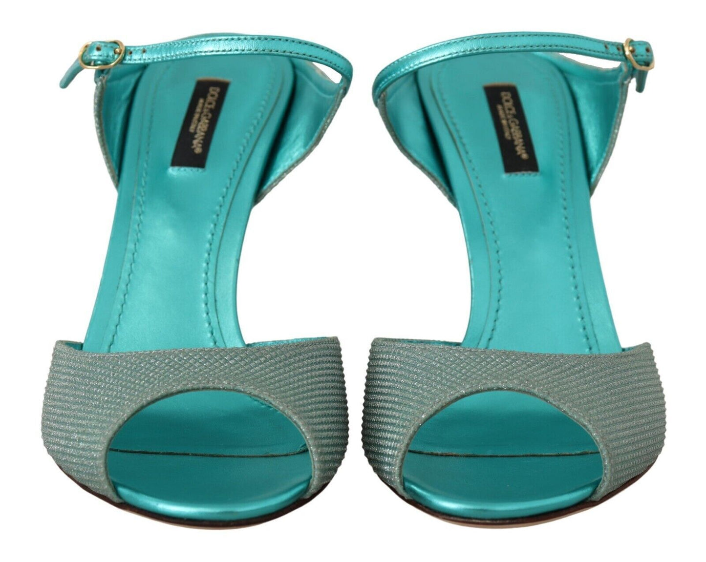 Aqua Blue Glitter Heels Sandals