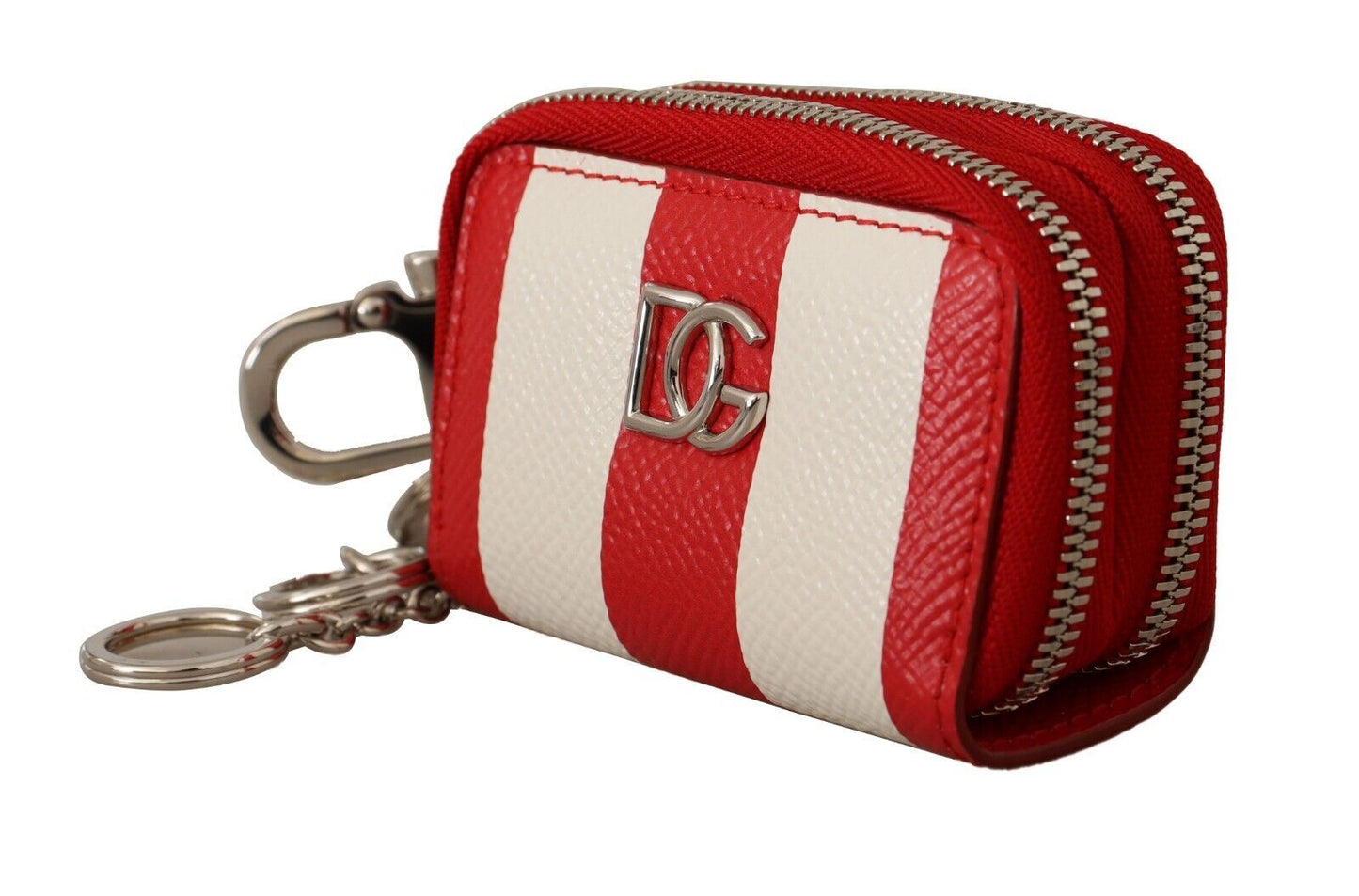 Elegant Striped Leather Coin Purse