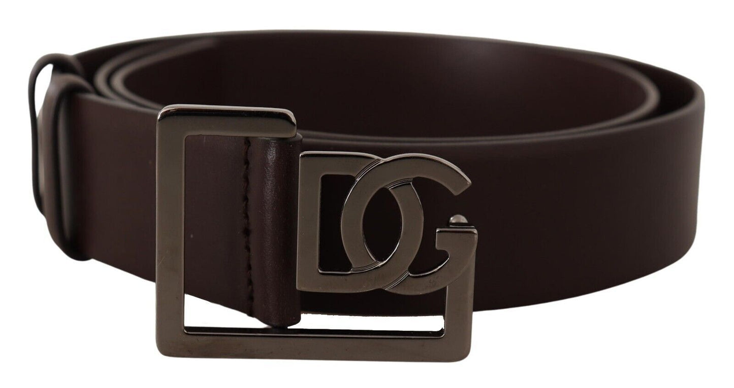 Elegant Black Leather Belt with Silver Buckle