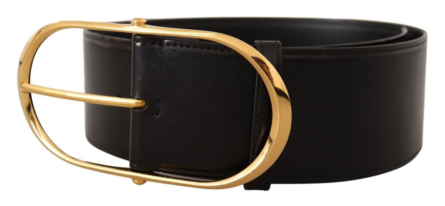 Elegant Oval Buckle Leather Belt