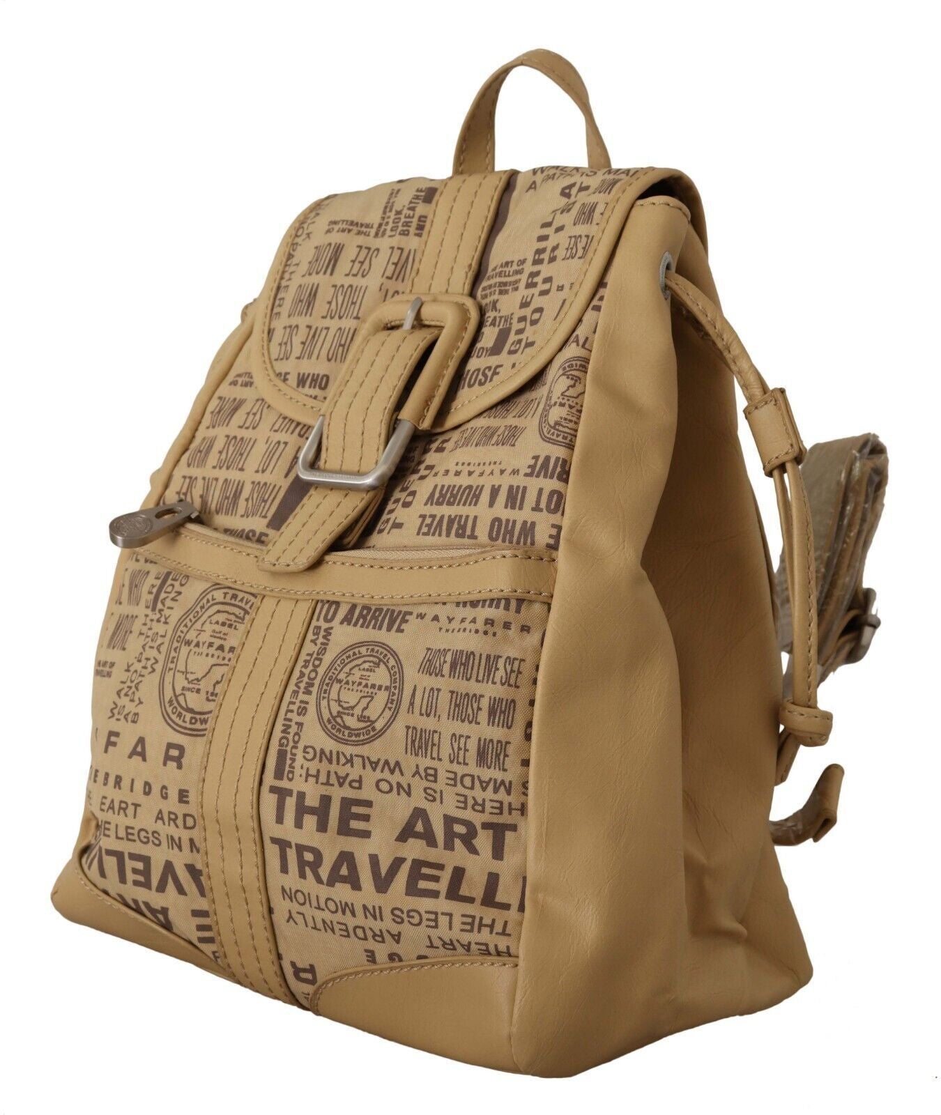 Chic Beige Fabric Backpack Bag