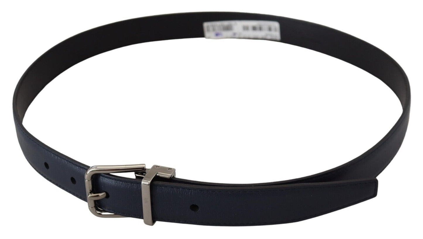 Elegant Blue Calf Leather Belt