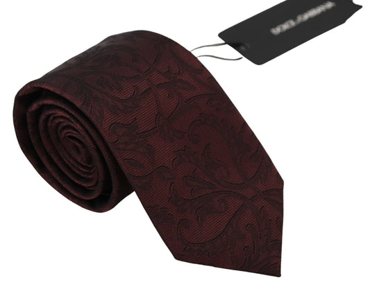 Elegant Burgundy Silk Bow Tie