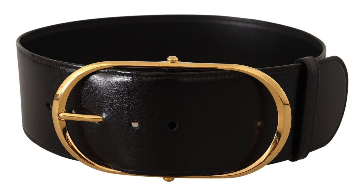 Elegant Oval Buckle Leather Belt