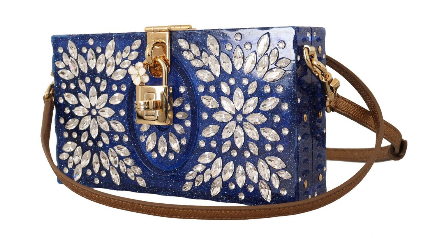 Crystal Embellished Blue Box Bag