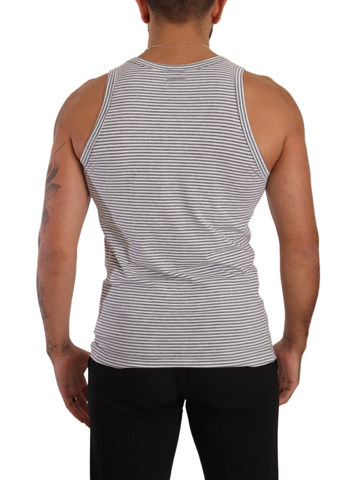 Elegant Grey Cotton Blend Tank Top