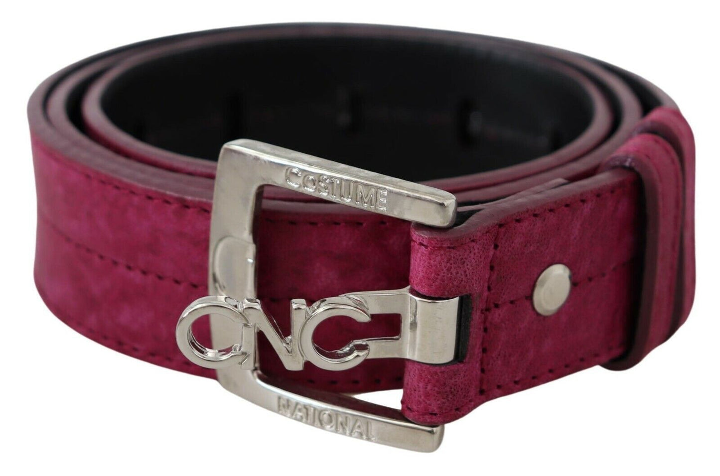 Elegant Maroon Leather Fashion Belt