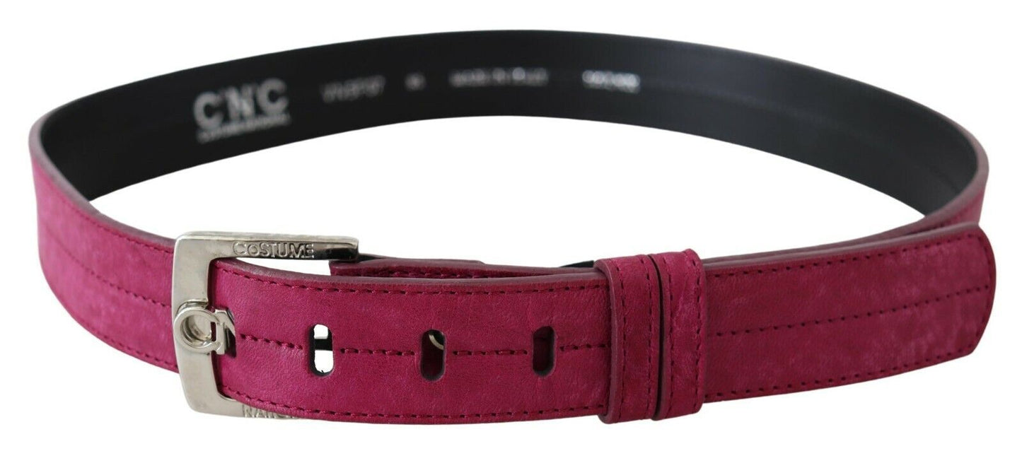 Elegant Maroon Leather Fashion Belt