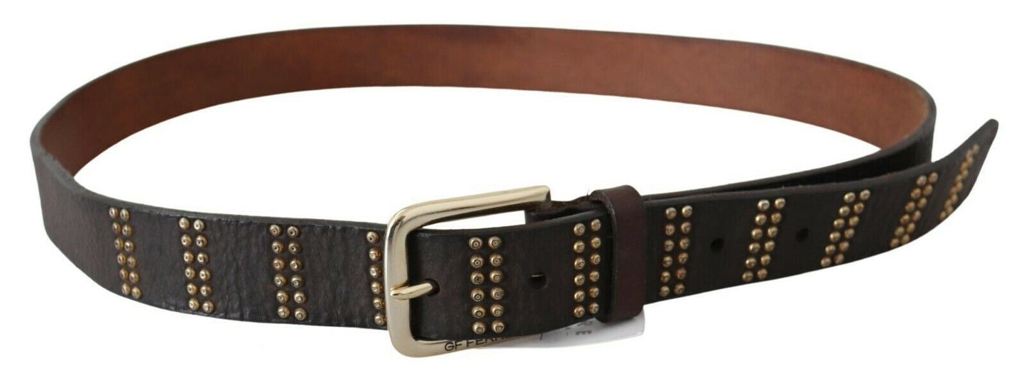 Black Leather Logo Design Cintura Buckle Fashion Waist Belt