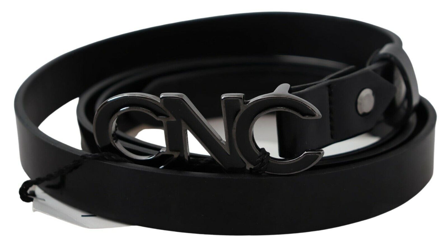 Elegant Black Braided Leather Belt