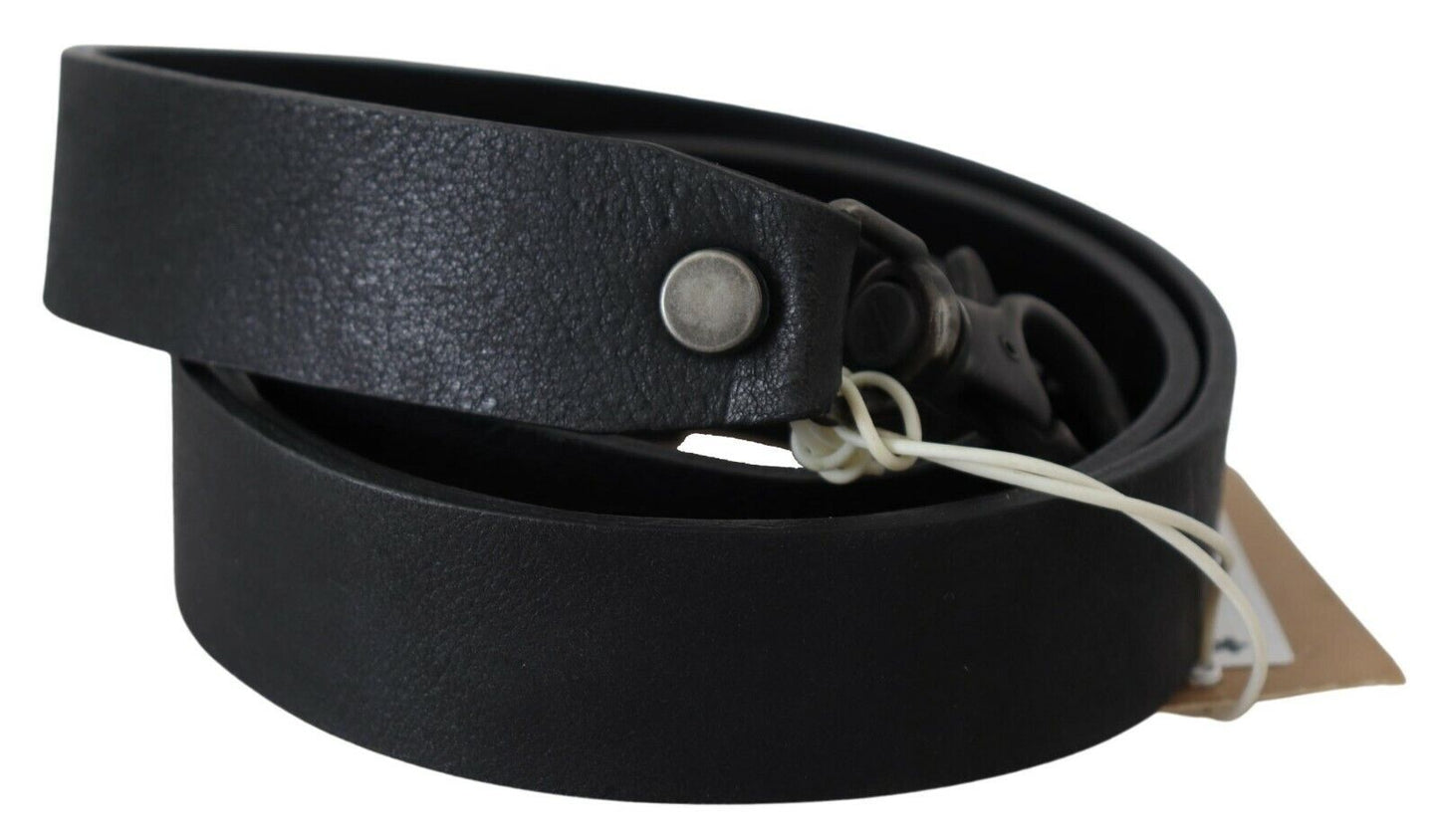 Elegant Black Leather Waist Belt