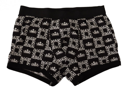 Elegant Black Boxer Briefs with Logo Waistband