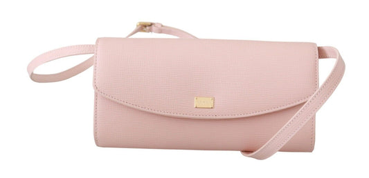 Chic Pink Leather Evening Crossbody Bag