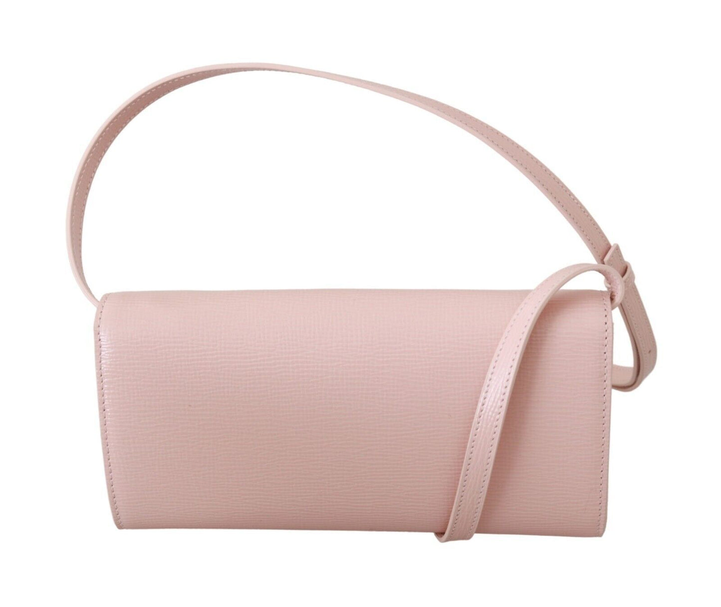 Chic Pink Leather Evening Crossbody Bag