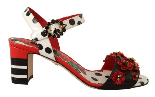 Multicolor Floral Crystal-Embellished Heels