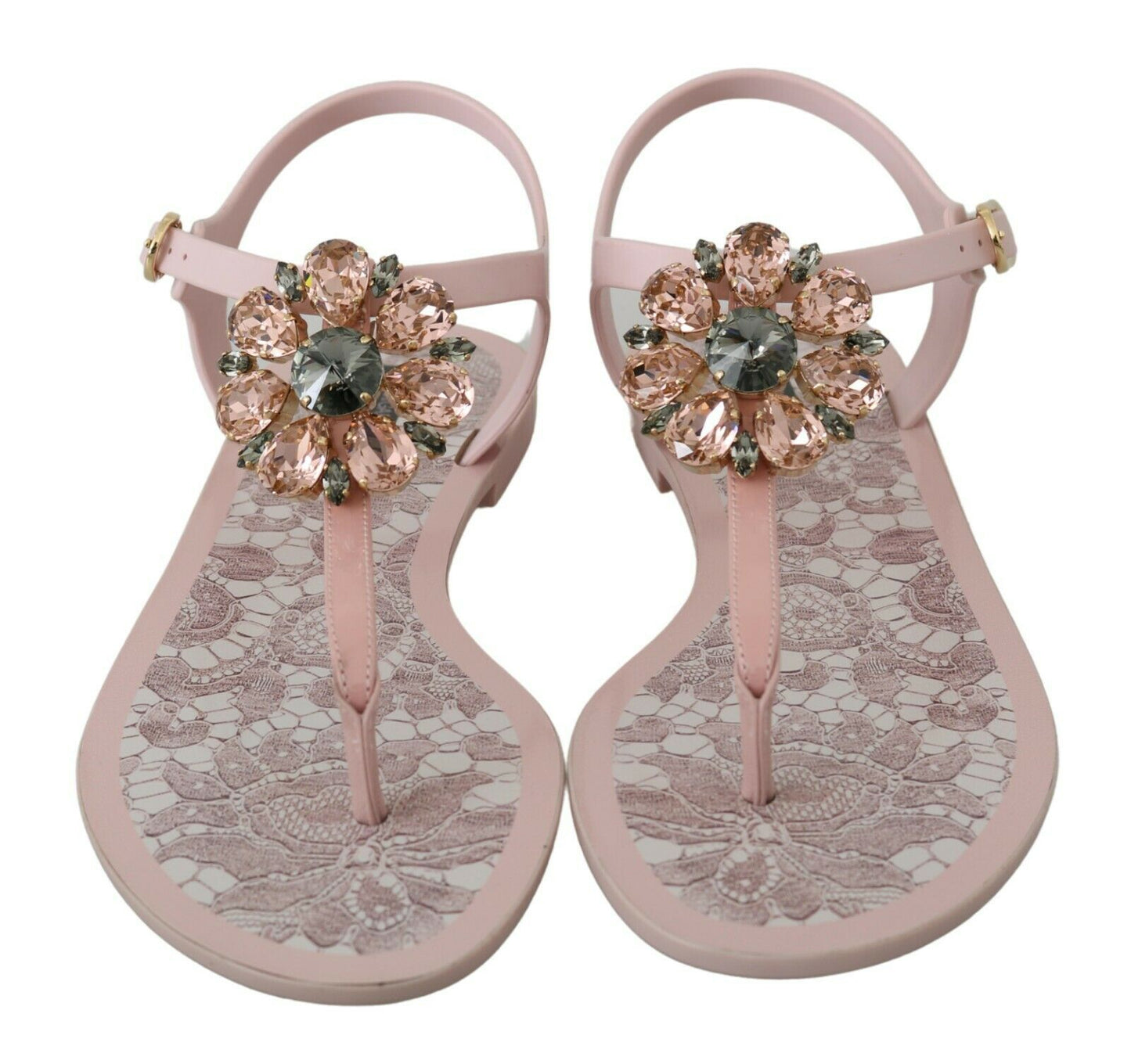 Elegant Pink Crystal Embellished Sandals