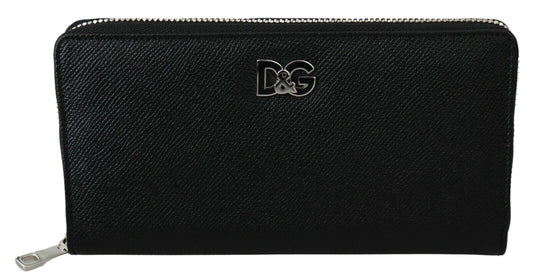 Elegant Black Leather Continental Wallet