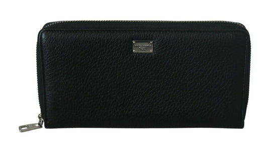 Elegant Black Leather Continental Wallet