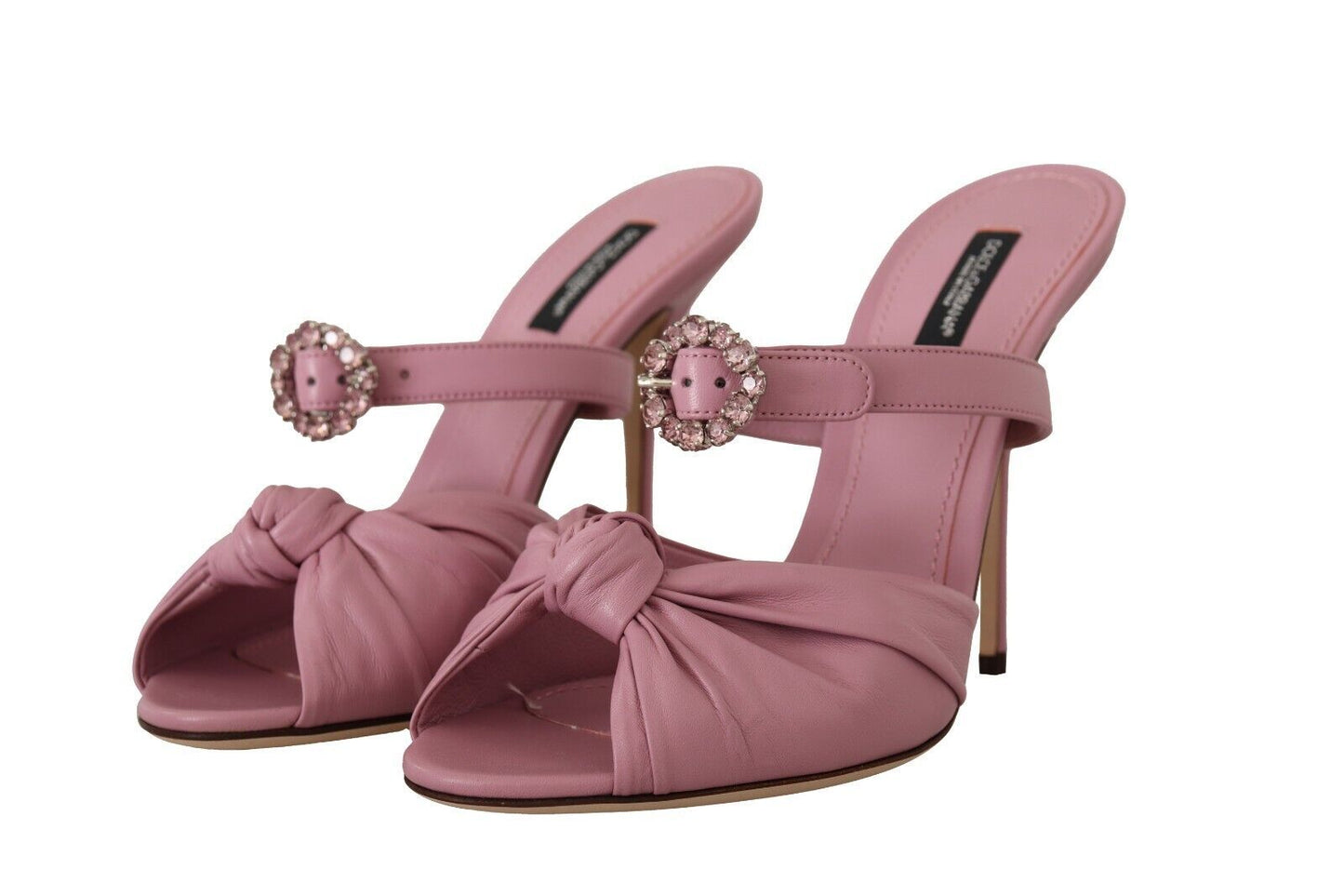 Elegant Pink Crystal Heeled Sandals