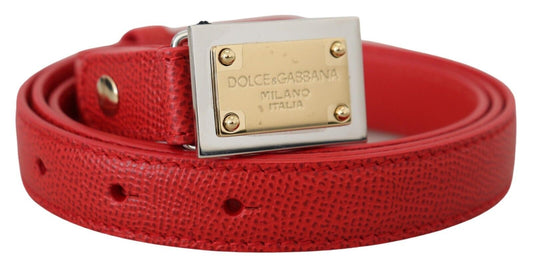 Genuine Leather Red Statement Belt