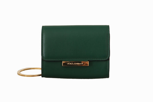 Chic Green Leather Coin Purse with Chain Strap